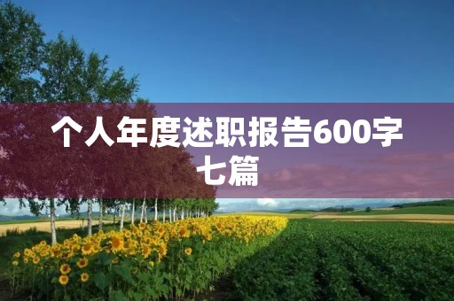 个人年度述职报告600字七篇