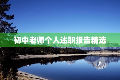 初中老师个人述职报告精选