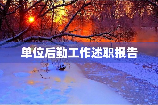 单位后勤工作述职报告【格式】