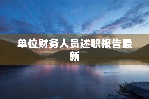 单位财务人员述职报告最新【7篇】