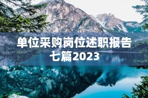 单位采购岗位述职报告七篇2023