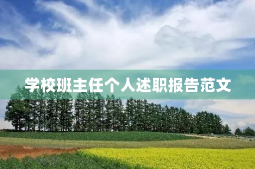 学校班主任个人述职报告范文