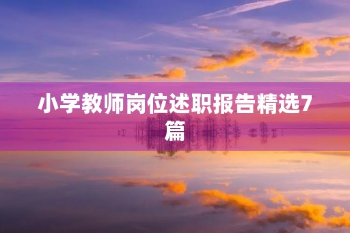 小学教师岗位述职报告精选7篇