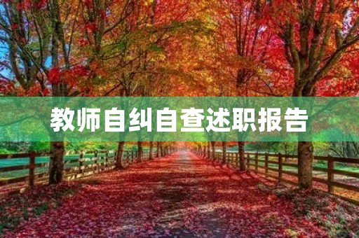 教师自纠自查述职报告