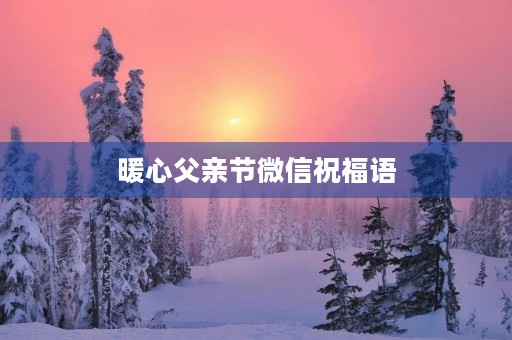 暖心父亲节微信祝福语