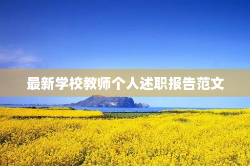 最新学校教师个人述职报告范文