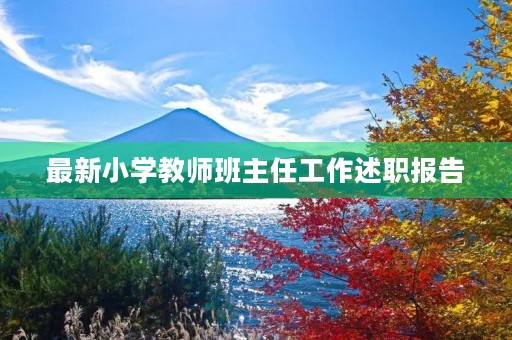最新小学教师班主任工作述职报告（10篇）