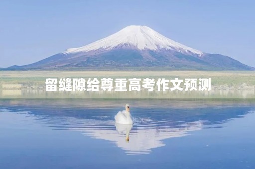 留缝隙给尊重高考作文预测
