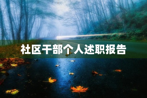 社区干部个人述职报告（精选14篇）