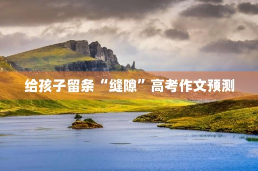 给孩子留条“缝隙”高考作文预测