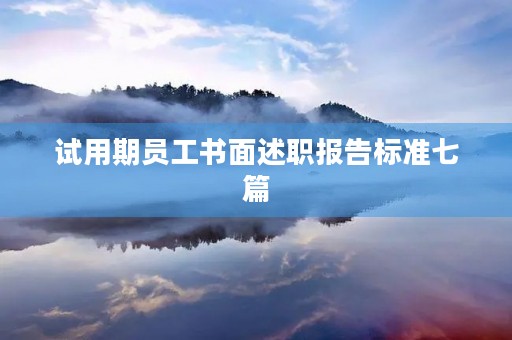 试用期员工书面述职报告标准七篇