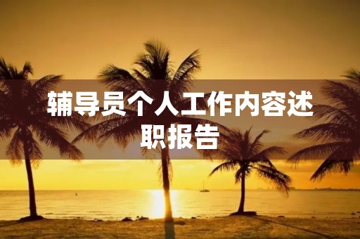辅导员个人工作内容述职报告