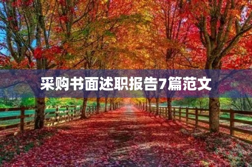 采购书面述职报告7篇范文