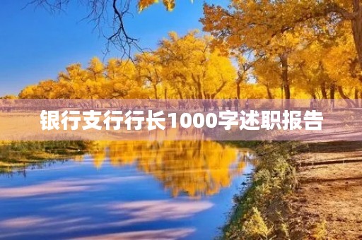 银行支行行长1000字述职报告