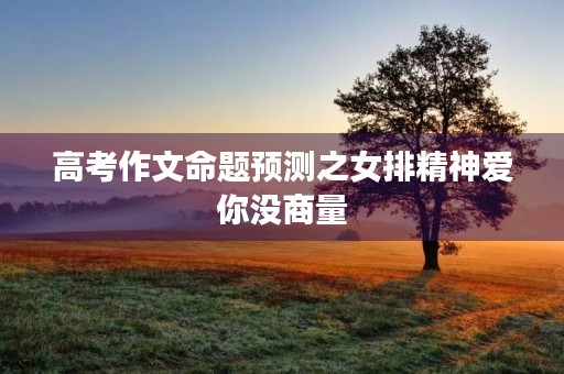 高考作文命题预测之女排精神爱你没商量