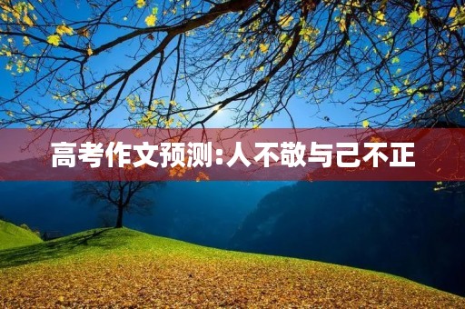 高考作文预测:人不敬与己不正