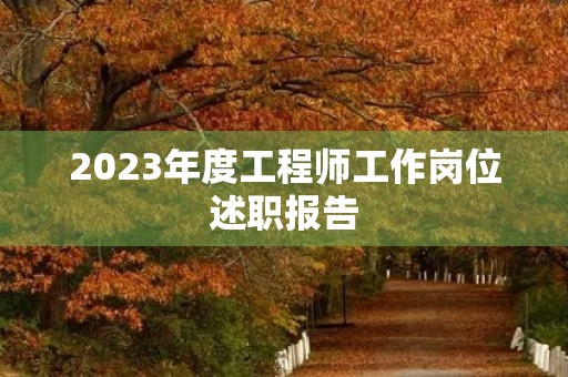 2023年度工程师工作岗位述职报告