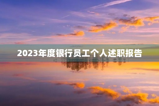 2023年度银行员工个人述职报告