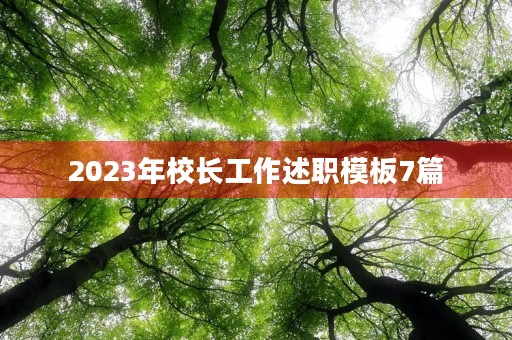 2023年校长工作述职模板7篇