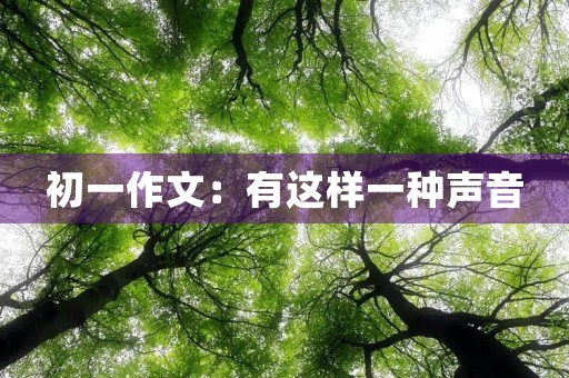 初一作文：有这样一种声音