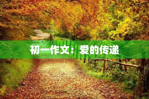 初一作文：爱的传递