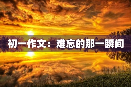 初一作文：难忘的那一瞬间