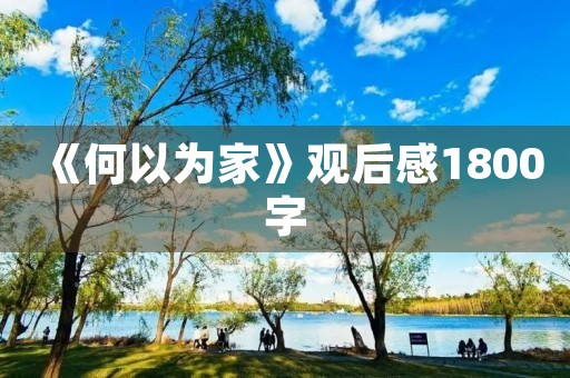《何以为家》观后感1800字
