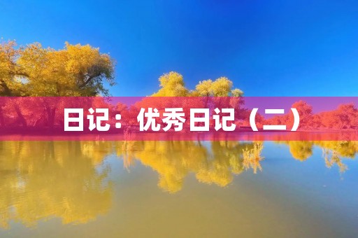 日记：优秀日记（二）