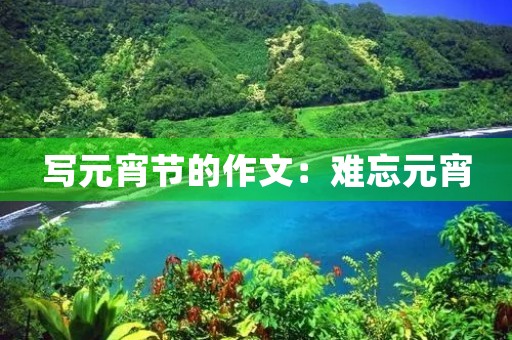 写元宵节的作文：难忘元宵