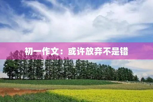初一作文：或许放弃不是错