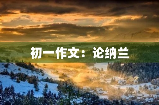 初一作文：论纳兰