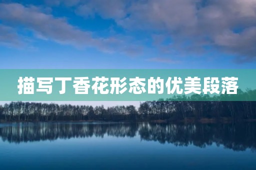 描写丁香花形态的优美段落 描写丁香花形态的优美段落