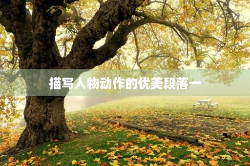描写人物动作的优美段落一