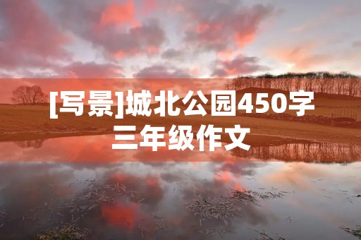 [写景]城北公园450字三年级作文