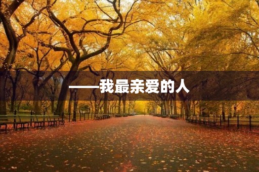 ——我最亲爱的人