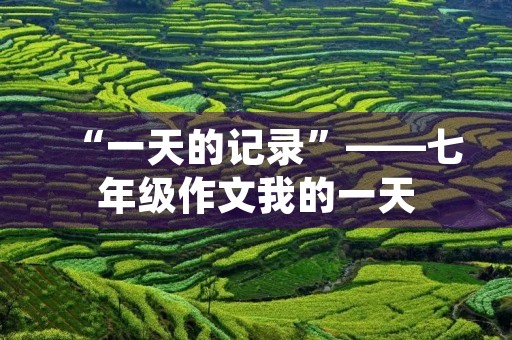 “一天的记录”——七年级作文我的一天