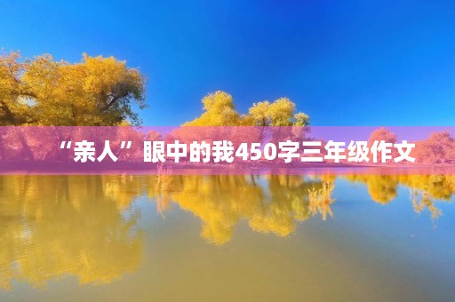 “亲人”眼中的我450字三年级作文