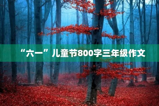 “六一”儿童节800字三年级作文