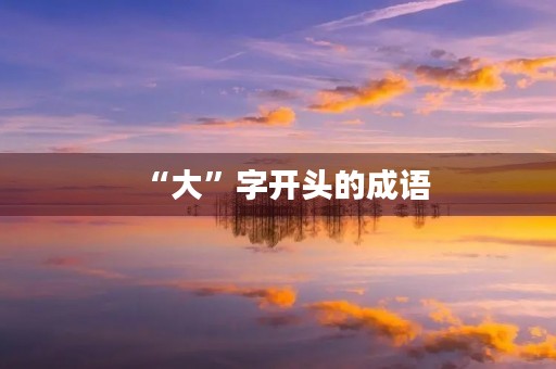 “大”字开头的成语