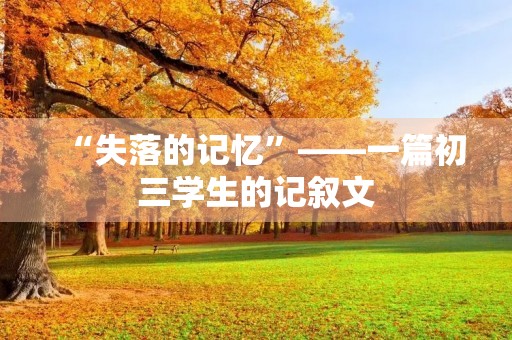 “失落的记忆”——一篇初三学生的记叙文