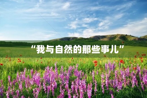 “我与自然的那些事儿”