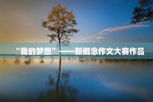 “我的梦想”——新概念作文大赛作品 “我的梦想”——新概念作文大赛作品