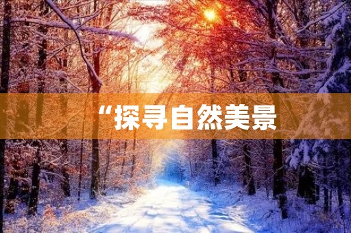 “探寻自然美景,领略人文风情”——某旅游公司策划书 “探寻自然美景,领略人文风情”——某旅游公司策划书