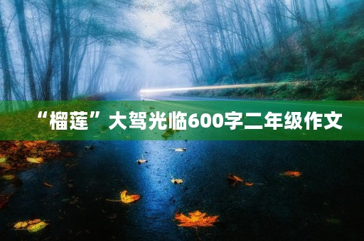 “榴莲”大驾光临600字二年级作文 “榴莲”大驾光临600字二年级作文