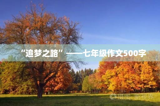 “追梦之路”——七年级作文500字 “追梦之路”——七年级作文500字