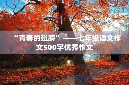 “青春的翅膀”——七年级语文作文500字优秀作文