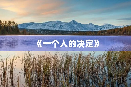 《一个人的决定》
