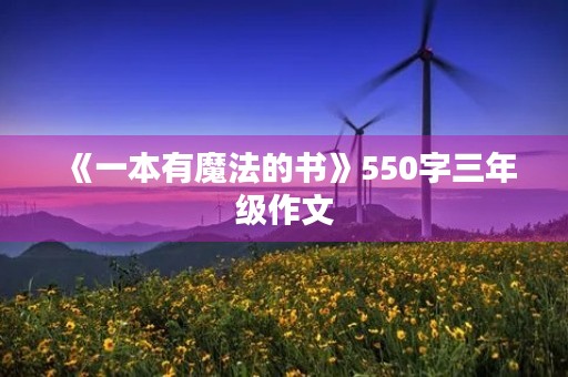 《一本有魔法的书》550字三年级作文