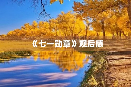 《七一勋章》观后感 《七一勋章》观后感