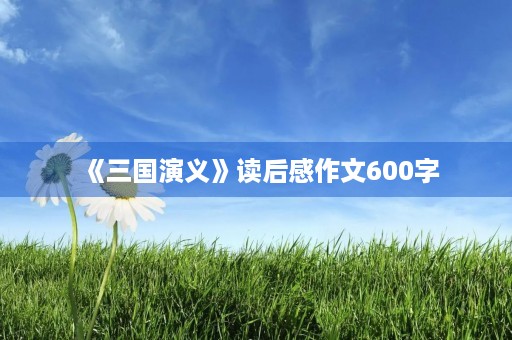 《三国演义》读后感作文600字 《三国演义》读后感作文600字